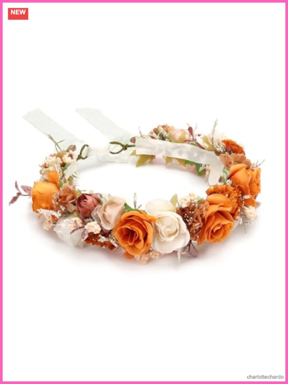 Handcrafted Silk Floral Flower Crown Adjustable Headband for Parties and